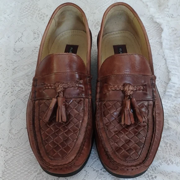 Florsheim Mens Brown Leather Tasseled Loafers Size 8.5D K1837 1 03 - Picture 1 of 7